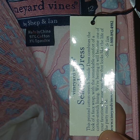 NWT Vineyard Vines Smocked Strapless Pink and Blue Seahorse Seaside Dress 12 - Picture 5 of 9